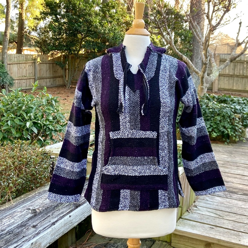 New Mexican Poncho. Baja Hoodie XS